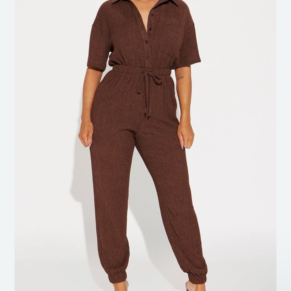 Fashion Nova Jumpsuit Chocolate Size S